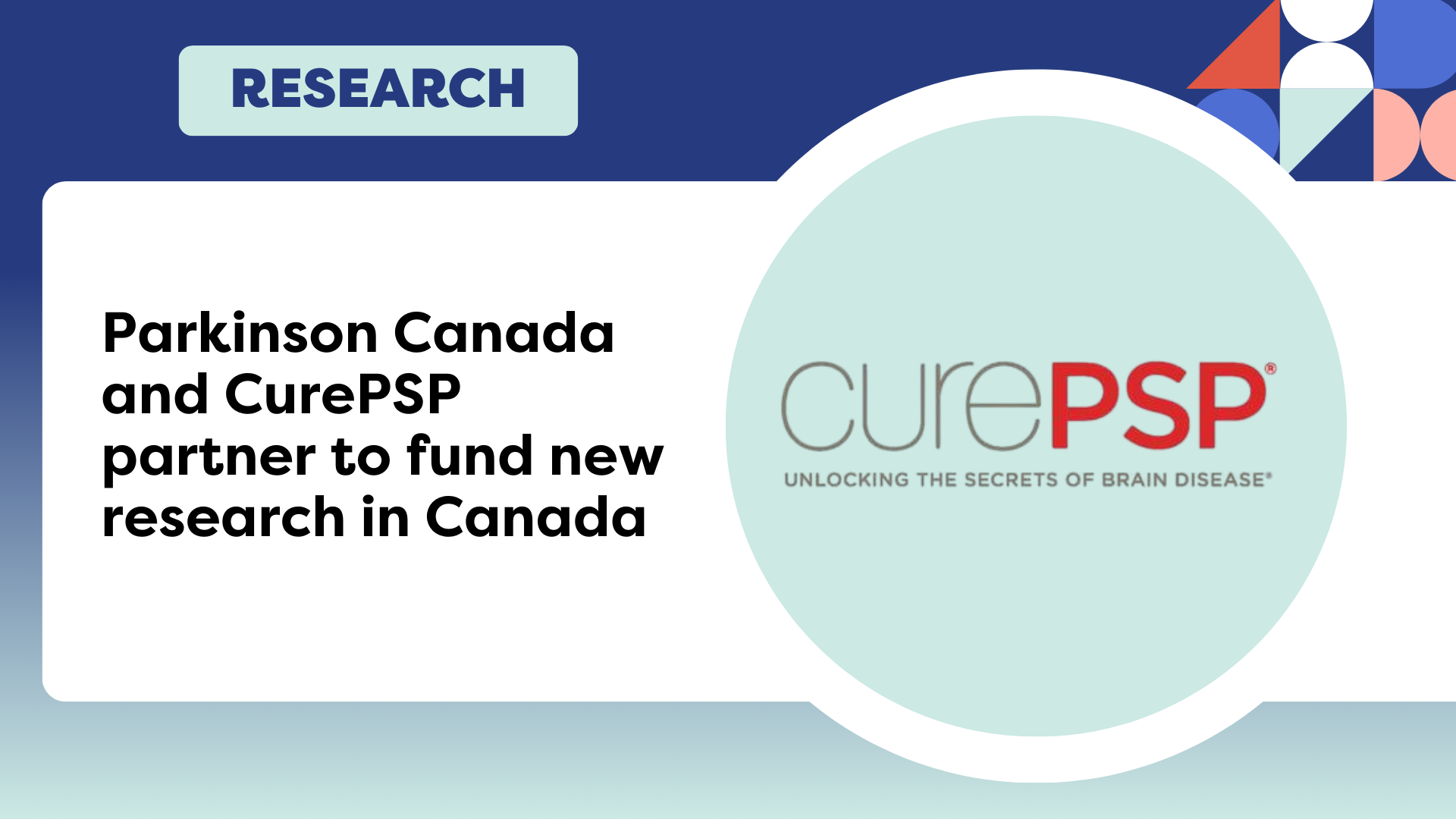 Parkinson Canada and CurePSP partner to fund new research in Canada